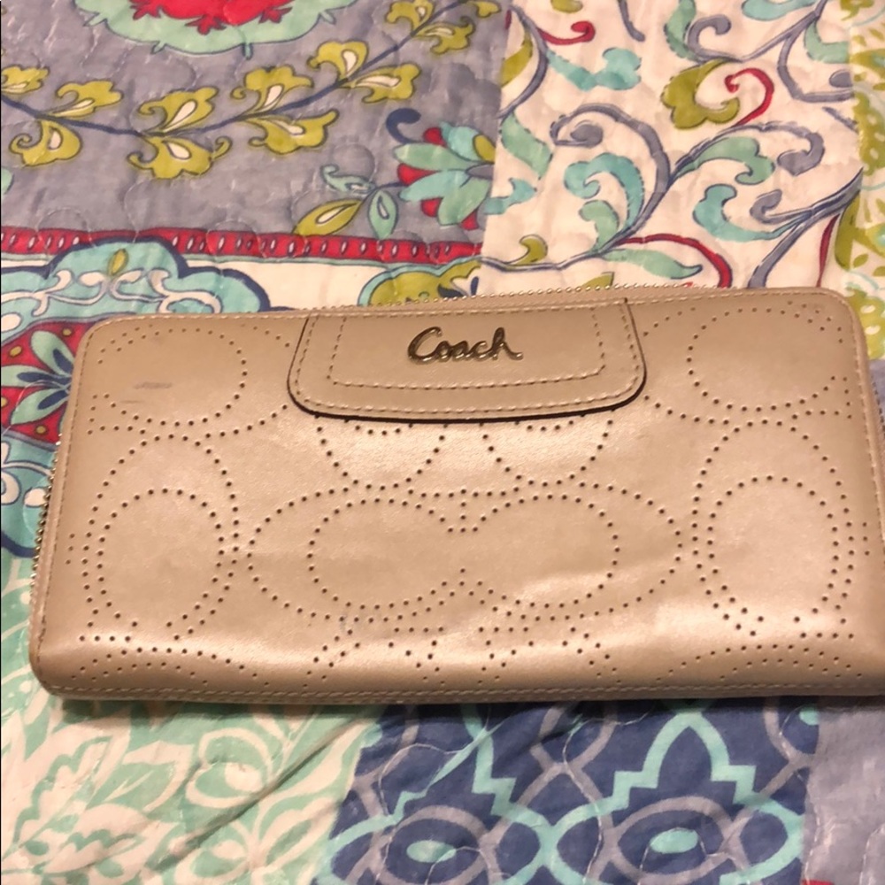 Grey zip around Coach wallet